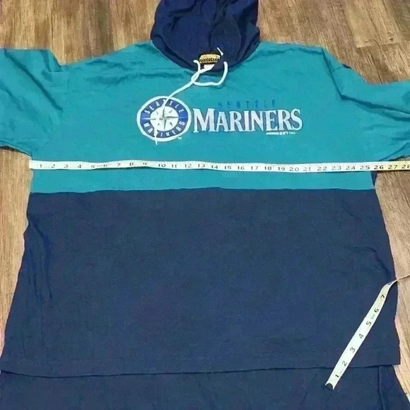 Vintage Hummer Sportswear 93 Seattle Mariners Hooded Shirt sz XL NWT - Picture 3 of 3